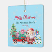 Winter Wonderland Santa Gifts Waterverf Ornament (Links)