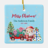 Winter Wonderland Santa Gifts Waterverf Ornament (Voorkant)