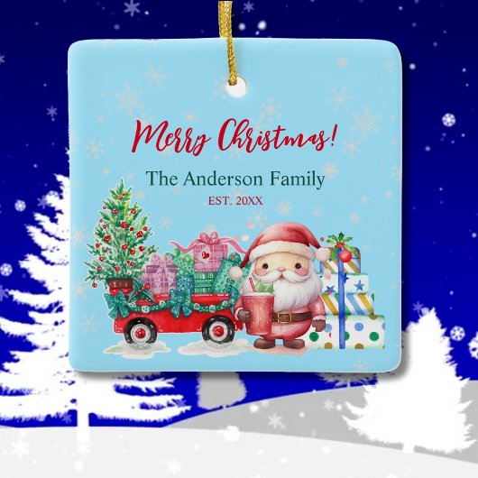 Winter Wonderland Santa Gifts Waterverf Ornament