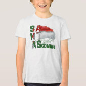 Winter Wonderland Santa Hat Kinderen Tri-Blend Shirt (Voorkant)