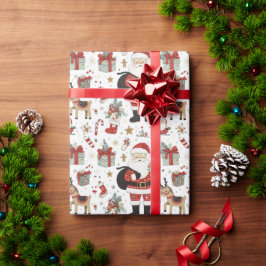 Winter Wonderland Santa & Vrienden Cadeaupapier