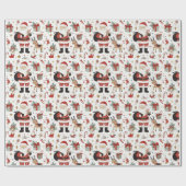 Winter Wonderland Santa & Vrienden Cadeaupapier (Vlak)