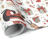 Winter Wonderland Santa & Vrienden Cadeaupapier (Rol Hoek)