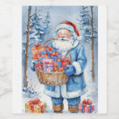 Winter Wonderland Santa Wijn Etiket (Enkel label)