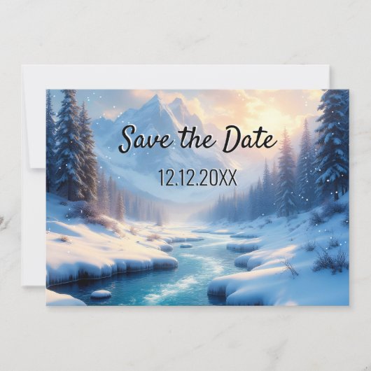Winter Wonderland Save the Date Aankondiging (Voorkant)