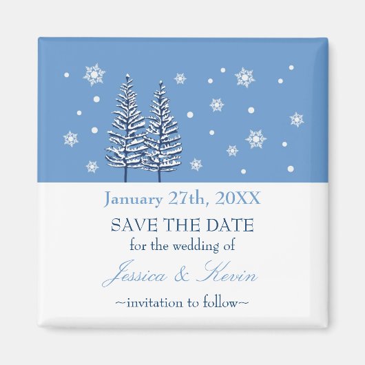 Winter Wonderland Save the Date Magnet (Voorkant)