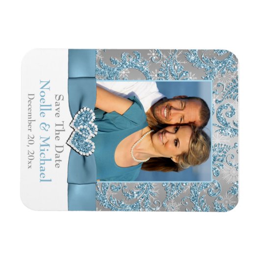 Winter Wonderland Save the Date Photo Magnet Magneet (Horizontaal)