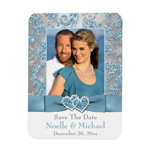 Winter Wonderland Save the Date Photo Magnet Magneet (Verticaal)