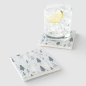 Winter Wonderland Scandinavisch Stenen Onderzetter (Zijkant)