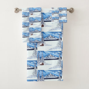 Winter Wonderland Scene Bad Handdoek
