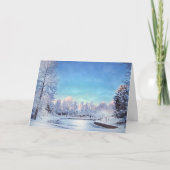 Winter Wonderland Scene Kerst Kaart (Voorkant)