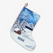 Winter Wonderland Scene Kleine Kerstsok (Voorkant (Hangend))