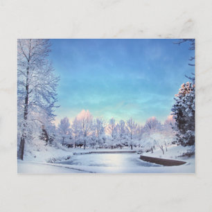 Winter Wonderland Scene met kerstBriefkaart Briefkaart