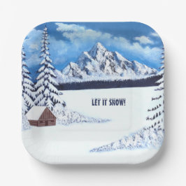 Winter Wonderland Scene Papieren Bordje