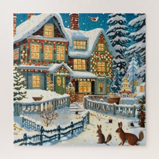 Winter Wonderland Scene Puzzel (Verticaal)