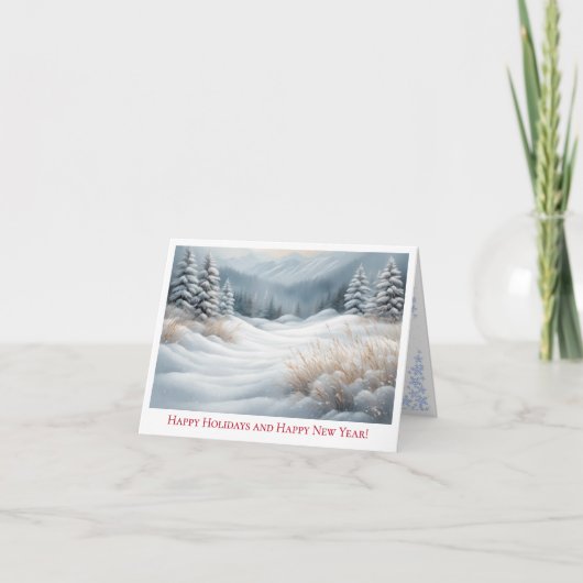 Winter Wonderland Scene | Vakantie- en nieuwjaarsk Feestdagen Kaart (Voorkant)