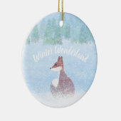 Winter Wonderland Scene with Fox Keramisch Ornament (Rechts)