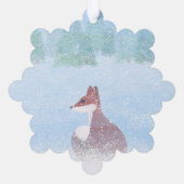 Winter Wonderland Scene with Fox Ornament Kaart (Achterkant)