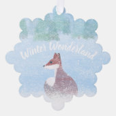 Winter Wonderland Scene with Fox Ornament Kaart (Voorkant)