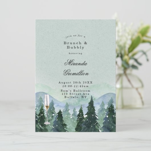 Winter Wonderland Scenery Brunch en Bubble Kaart (Staand voorkant)