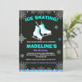 Winter Wonderland Schaatsen schoolbord verjaardag Kaart (Staand voorkant)