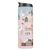 Winter wonderland: schattig dorpspatroon thermosbeker (Geroteerd rechts)