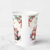 Winter Wonderland Schattigee sneeuwdieren Verjaard Papieren Bekers (Rechts)