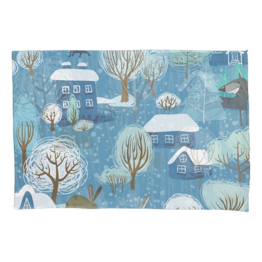 Winter Wonderland: Schilderachtig patroon Kussensloop (Voorkant)