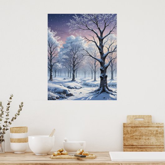 Winter wonderland schilderen poster (Keuken)