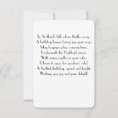 Winter Wonderland Schots gedicht Verjaardag Kaart (Achterkant)