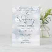 Winter Wonderland Script Sneeuw Foto Bruiloft Kaart (Staand voorkant)