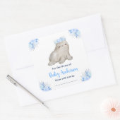 Winter Wonderland Seal Baby shower Bookplate Vierkante Sticker (Envelop)