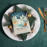 Winter Wonderland Seizoen Groeten Kerstmis Kaart<br><div class="desc">Dit kaartontwerp is gevuld met kleur en de vreugde van een winterwonderland  sfeer: Witte kerstbomen sants op een slee: elegant script en serif typografie.</div>