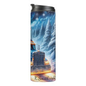 Winter Wonderland Semi Truck Journey Thermosbeker (Geroteerd rechts)