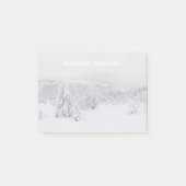 Winter wonderland serene landschap met mist post-it® notes (Voorkant)