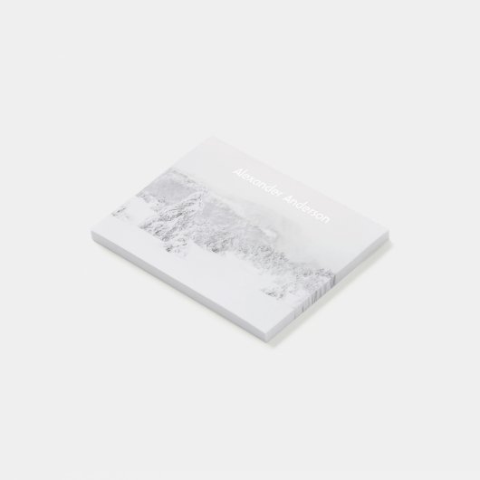 Winter wonderland serene landschap met mist post-it® notes (Schuin)