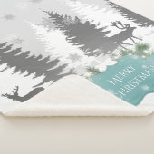Winter Wonderland Sherpa Blanket - Blauwgroen Sherpa Deken (3/4)