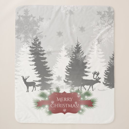 Winter Wonderland Sherpa Blanket - Rood Deken (Voorkant)