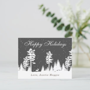 Winter wonderland silhouette kerstvakantie Pos Briefkaart