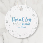 Winter Wonderland Silver & Blue Boy Baby shower Fa Bedankjes Labels (Voorkant)