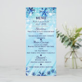 Winter Wonderland Silver & Blue Menu Kaart (Staand voorkant)