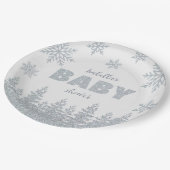 Winter Wonderland Silver Glitter Baby shower Papieren Bordje (Gekanteld)