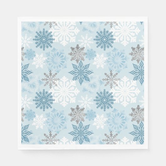 Winter Wonderland Silver Glitter Snowflakes Servet (Voorkant)
