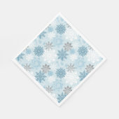 Winter Wonderland Silver Glitter Snowflakes Servet (Hoek)