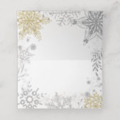 Winter Wonderland Silver Gold Place Card Plaatskaartje (Binnenkant ongevouwen)