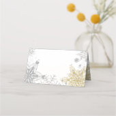 Winter Wonderland Silver Gold Place Card Plaatskaartje (Achterkant)