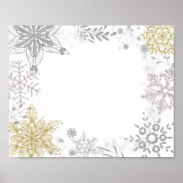 Winter Wonderland Silver Gold Poster