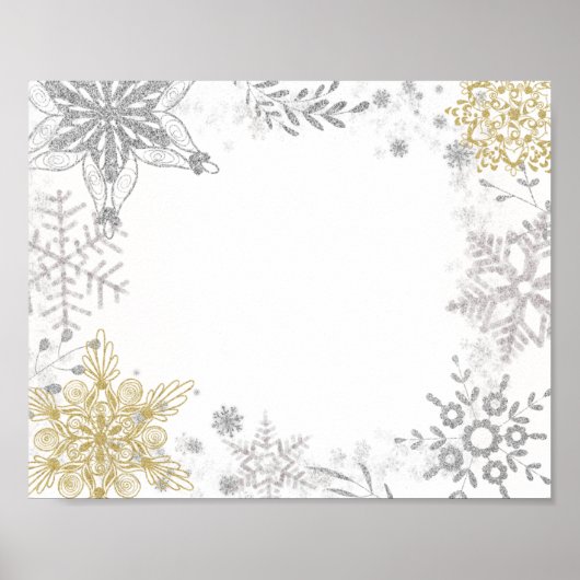 Winter Wonderland Silver Gold Poster (Voorkant)