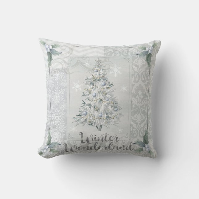 Winter Wonderland Silver-kerstloods-decor Kussen (Voorkant)