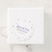 Winter Wonderland Silver Paars Girl Baby Sprinkle Bedankjes Labels (In situ)